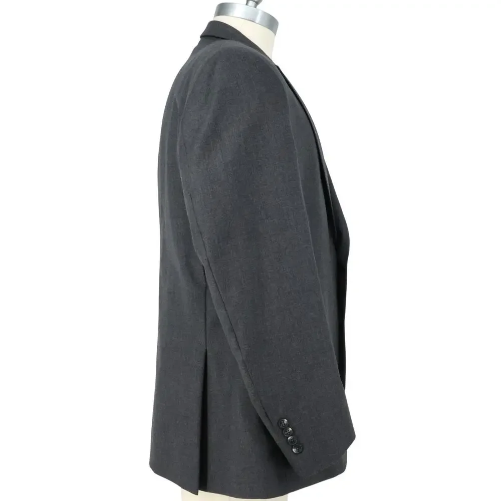 Jos A Bank Sport Coat Mens 46R Gray Wool Tweed Lined Blazer Jacket Preppy